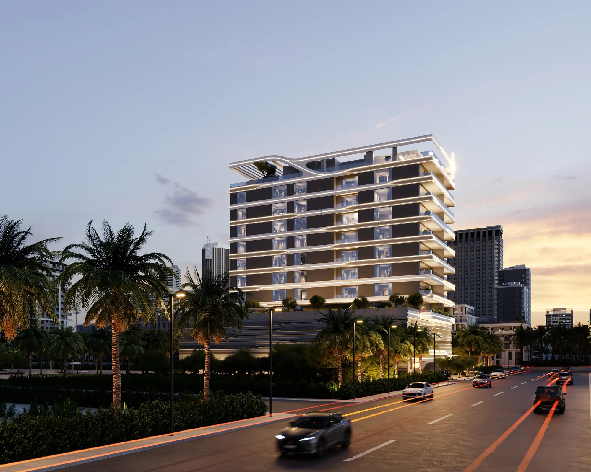 Jumeirah Garden City by night