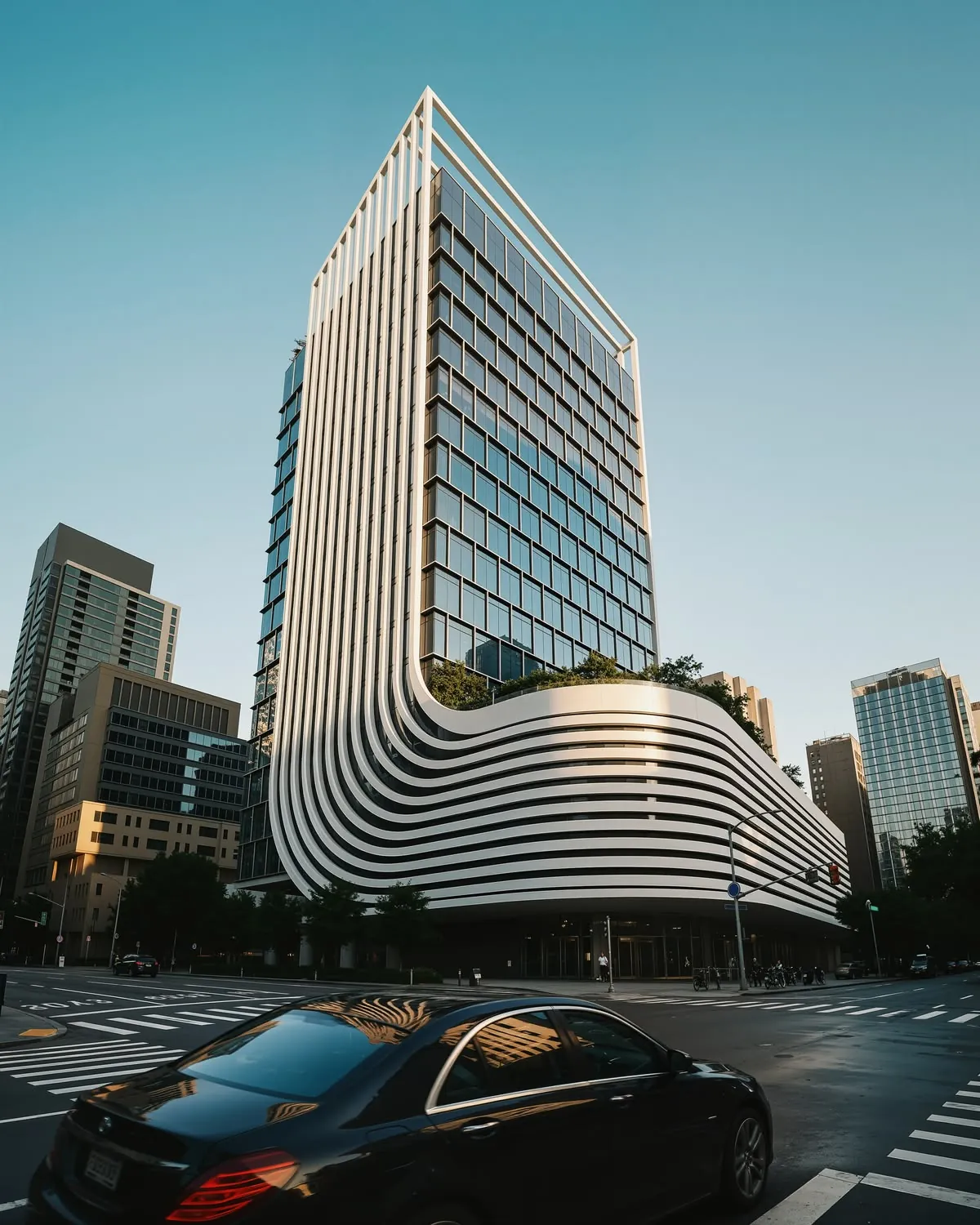 Sculpted façade bands